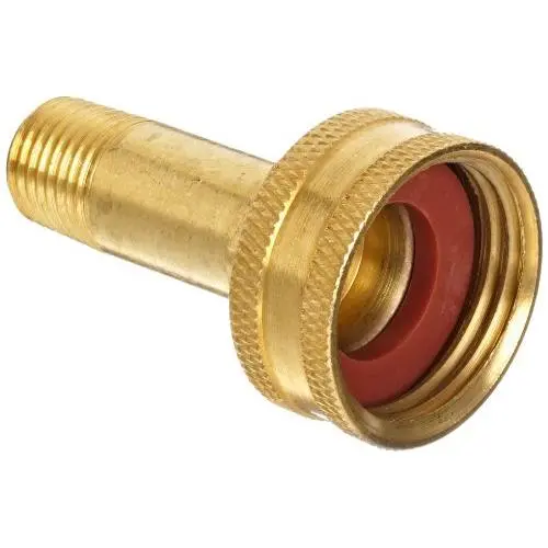 Anderson Metals 07420-1206 Brass Garden Hose Fitting, Swivel, 3/4'' Female Hose ID x 3/8'' Male Pipe