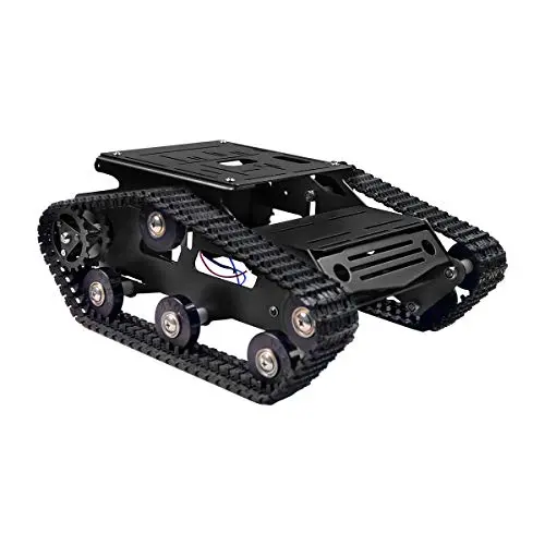 XiaoR Geek Smart Robot Car Chassis Kit Aluminum Alloy Big Tank Chassis with 2WD Motors for Arduino/Raspberry Pi DIY Remote Control Robot Car Toys - Free Tools (Black) XiaoR Geek Smart Robot Car Chassis Kit Aluminum Alloy Big Tank Chassis with 2WD Motors for Arduino/Raspberry Pi DIY Remote Control Robot Car Toys - Free Tools (Black)