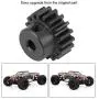 Dilwe RC Motor Gear, Steel Metal Motor Pinion Gear 17T 0.8 Module for HIMOTO E10MTL/E10MT/E10BP 1/10 RC Car Part(Black)