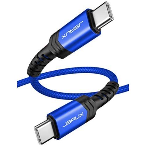 USB C to USB C 60W Fast Charging Cable, JSAUX[2-Pack 10ft+3.3ft] Type C Charger Cord Compatible with Samsung Galaxy S20 /Note 20 10, MacBook Air/Pro 13, iPad Pro 2020, Pixel 2/3/4 XL, etc- Blue
