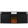 Ameriwood Home Carson Electric Fireplace TV Console for TVs up to 70'', Black