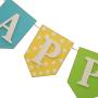 Glitzhome Easter Hanging Decor Wooden Happy Easter Banner Rustic Garland for Indoor Festive Party Home School Decoration