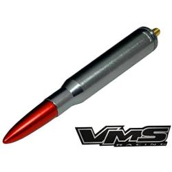 VMS Racing 50 Cal Caliber GUNMETAL RED TIP BULLET ANTENNA in Heavy Gauge Billet Aluminum Short Compatible with Jeep Wrangler JK JKU JL Sahara Sport Rubicon Unlimited Freedom Fifty 07-19