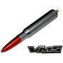 VMS Racing 50 Cal Caliber GUNMETAL RED TIP BULLET ANTENNA in Heavy Gauge Billet Aluminum Short Compatible with Jeep Wrangler JK JKU JL Sahara Sport Rubicon Unlimited Freedom Fifty 07-19