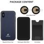 ZOVER iPhone Xs Max Magnetic Case with Detachable Card Holder Support Wireless Charging Car Mount Credit Cards Slot Genuine Leather Case Adhere to Anywhere Reusable Rectangular Metal Plates Navy Blue