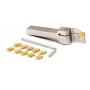 OSCARBIDE 3/8''x1/2'' Indexable Lathe Parting Grooving Holder Heavy Duty Nickel Plated QA06R-20J Right -Hand Cut Off Tool with 10 Pieces GTN-2(QC1402) Carbide Inserts