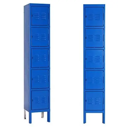 INVIE Metal Locker Steel Storage Locker with 5 Door 5 Tier Personal for Home Office School Gym Cabinet,Blue INVIE Metal Locker Steel Storage Locker with 5 Door 5 Tier Personal for Home Office School Gym Cabinet,Blue