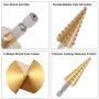 uxcell Step Drill Bits Set HSS 3-12mm 4-12mm 4-20mm Titanium Coated Straight Flutes Hex Shank for Metal Wood Plastic