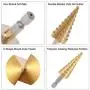 uxcell Step Drill Bits Set HSS 3-12mm 4-12mm 4-20mm Titanium Coated Straight Flutes Hex Shank for Metal Wood Plastic uxcell Step Drill Bits Set HSS 3-12mm 4-12mm 4-20mm Titanium Coated Straight Flutes Hex Shank for Metal Wood Plastic