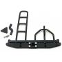 LAFEINA Metal Rear Bumper Bull Bar with Spare Tire Rack and Ladder for 1/10 RC Crawler Car D90