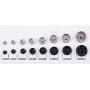 Sew on Snap Buttons 24 sets Metal Snaps Fasteners Press Studs for Sewing Clothing Bags Bathrobe Black And Silvery ( 3/4inch 19mm)