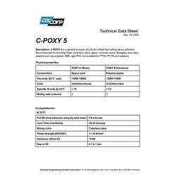 Two Part 5 Minute Epoxy Adhesive C-Poxy 5 by CECCORP is a 8.5 oz General Purpose Structural-unfilled-Fast Setting epoxy. Recommended for bonding Metals, Ceramics, Stone, Glass, Concrete, Wood, Fiber