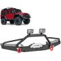 Dilwe RC Front Bumper, Metal RC Front Bumper with LED Light Upgrade Spare Part Compatible with Axial SCX10 II 90046 RC Models