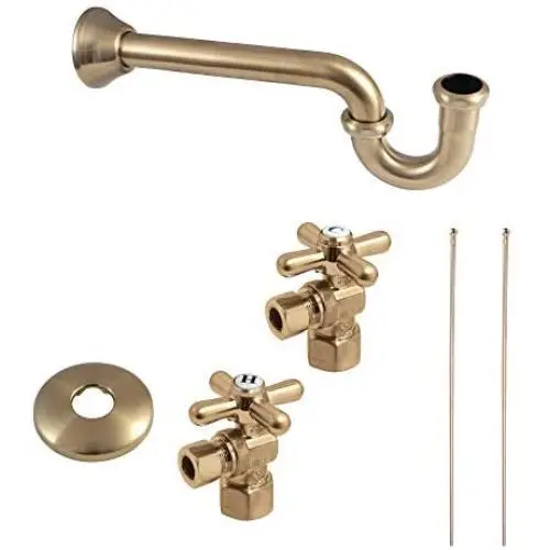 Kingston Brass KPK107P Trimscape Plumbing Supply Kit Combo, Brushed Brass