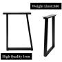 Metal Table Leg Desk Legs 28’’ Height 17.7’’ Wide Furniture Legs,Dining Table Legs,Metal Legs for Table Desk,Office Table Legs(Black)