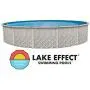 Lake Effect Meadows Reprieve 24 Round Above Ground Swimming Pool | 52'' Height | Resin Protected Steel Sided Walls | Bundle with Bedrock Pattern 25 Gauge Overlap Pool Liner and Widemouth Skimmer