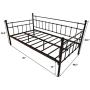 Metal Daybed Frame Twin Metal Slats Platform Base Box Spring Replacement Bed Sofa for Living Room Guest Room (Twin, Black)