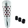 Bashineng Short Metal Aluminum Alloy Gear Stick Shift with Holes, Transmission Shifter Knobs Head for Most Manual Automatic Cars (Red)