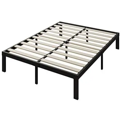 ZIYOO Bed Frame 16 Inch Metal Platform Bed with Wooden Slat Support,3500lbs Heavy Duty/Strengthen Support Mattress Foundation,Noise Free,Queen,Black ZIYOO Bed Frame 16 Inch Metal Platform Bed with Wooden Slat Support,3500lbs Heavy Duty/Strengthen Support Mattress Foundation,Noise Free,Queen,Black