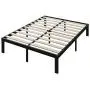 ZIYOO Bed Frame 16 Inch Metal Platform Bed with Wooden Slat Support,3500lbs Heavy Duty/Strengthen Support Mattress Foundation,Noise Free,Queen,Black ZIYOO Bed Frame 16 Inch Metal Platform Bed with Wooden Slat Support,3500lbs Heavy Duty/Strengthen Support Mattress Foundation,Noise Free,Queen,Black