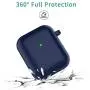Airpods Case , BELONGME Airpods Silicone Case Cover with Keychain, 360°Protective AirPods Accessories Kits Shockproof Airpods Case Compatible with Apple Airpods 2 &1 (Front LED Visible) Dark Blue