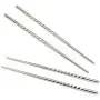 Rbenxia Metal Steel Chopstick Stainless Steel Spiral Chopsticks 8.8 Inches Long Lightweight Chopstick Set Reusable Classic Style for Kitchen Dinner 5 Pairs Silver