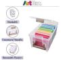 ArtBin 6925AB Semi Satchel with 3 Removable Dividers, Portable Art & Craft Organizer with Handle, [1] Plastic Storage Case, Clear