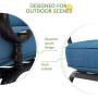 Incbruce Outdoor Indoor Furniture 5Pcs of 6 Seats Patio Conversation Set (Swing Glider, Loveseat, Coffee Table, 2 Lounge Chairs) Swing Glider Chair and Steel Frame Chair Sets, Peacock Blue Cushions