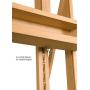 Creative Mark Saint Remy Wooden H-Frame Artist Studio Floor Easel Double Mast Adjustable Multi Angles to Flat for Small to Extra Large Canvas Paintings up to 60''w x 82'' h - Oiled Beechwood