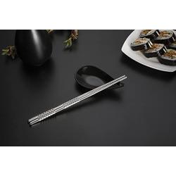 Hiware 12-Pairs Reusable Metal Chopsticks - Stainless Steel Spiral Chopstick Set, Dishwasher Safe, 9 Inch