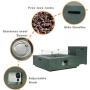 COSIEST 2-Piece Outdoor Propane Firepit Table Set, Gray Faux Stone 35 inches Square Fire Table w 50,000 BTU Stainless Steel Burner, Wind Guard, w Metal Lid 20 Gallon Hideway Tank for Garden, Porch