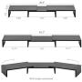 FITUEYES 3 Shelf Monitor Stand Riser with Adjustable Length and Angle,DT108001WB