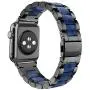 Wearlizer Black Blue Bands Compatible with Apple Watch Straps 42mm 44mm for iWatch SE Mens Womens Wristband Lightweight Stainless Steel Edge with Central Resin Replacement Bracelet Series 6 5 4 3 2 1 Wearlizer Black Blue Bands Compatible with Apple Watch Straps 42mm 44mm for iWatch SE Mens Womens Wristband Lightweight Stainless Steel Edge with Central Resin Replacement Bracelet Series 6 5 4 3 2 1