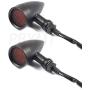 PBYMT Motorcycle Bullet Turn Signal Light Red Lamp Compatible for Chopper Bobber Cruiser Honda Suzuki Kawasaki Yamaha Harley BMW and More (Black Housing)