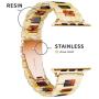 Caunedy Compatible with Apple Watch Bands 38mm/40mm for Women/Man, Light and Waterproof Fashion Replacement Resin Band with Stainless Steel Buckle for iWatch Series 6/5/4/3/2/1/SE (Banana Milk+Tortoiseshell, 38/40mm)