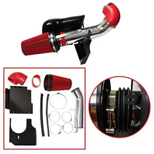 BLACKHORSE-RACING 4'' Cold Air Intake System Kit with Heat Shield Compatible with Chevy Chevrolet GMC 1999 2000 2001 2002 2003 2004 2005 2006 V8 4.8L/5.3L/6.0L(Red) BLACKHORSE-RACING 4'' Cold Air Intake System Kit with Heat Shield Compatible with Chevy Chevrolet GMC 1999 2000 2001 2002 2003 2004 2005 2006 V8 4.8L/5.3L/6.0L(Red)