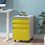 Dprodo 3 Drawers Mobile File Cabinet with Lock, Metal Filing Cabinet for Legal & Letter Size, Locking File Cabinet for Home & Office Full-Exte