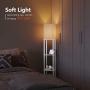 Addlon LED Modern Shelf Floor Lamp with White Lamp Shade and LED Bulb - Display Shelves Floor Lamps for Living Room Bedroom and Office - White
