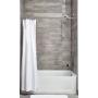 iDesign Astor Metal Tension, Adjustable Customizable Curtain Rod for Bathtub, Shower Stall, Closet, Doorway, 43-75'', Brushed Stainless Steel,78570
