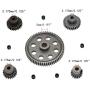 Differential Main Metal Spur Motor Gear 17T 21T 26T 27T 64T for HSP 1/10 RC Part Monster Truck Brontosaurus 94111 Upgrade Replace and a Tool(Titanium)