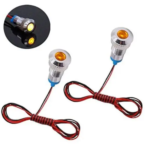 smseace 2PCS Yellow DC/AC12V-24V Energy Saving 5/16‘’ Indicator Light Mounting Hole 8mm with 1M Cable Length Metal Waterproof LED Indicator Light DQ-8-Y-1M smseace 2PCS Yellow DC/AC12V-24V Energy Saving 5/16‘’ Indicator Light Mounting Hole 8mm with 1M Cable Length Metal Waterproof LED Indicator Light DQ-8-Y-1M