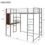 Metal Loft Bed Studio Loft Bunk Bed Over Desk and Bookcase with 2 Ladders,Twin Loft Bed for Dorm, Boys & Girls Teens Kids,Silver Metal Loft Bed Studio Loft Bunk Bed Over Desk and Bookcase with 2 Ladders,Twin Loft Bed for Dorm, Boys & Girls Teens Kids,Silver