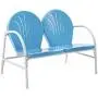 Crosley Furniture Griffith 3-Piece Metal Outdoor Conversation Set with Table, Loveseat, and Chair - Sky Blue Crosley Furniture Griffith 3-Piece Metal Outdoor Conversation Set with Table, Loveseat, and Chair - Sky Blue