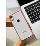 DTTO iPhone XR Case, Slim Fit Case Soft TPU Clear Cover with Metal Luster Edge for Apple iPhone XR 6.1 Inch- Red