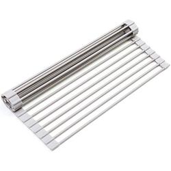 Surpahs Over The Sink Multipurpose Roll-Up Dish Drying Rack (Warm Gray, 17.5'' x 13.1'' - Small)