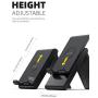 Lamicall Adjustable Cell Phone Stand - Foldable Portable Holder Cradle for Desk, Desktop Charging Dock Compatible with Phone 12 Mini 11 Pro XS Max XR X 8 7 6S Plus Galaxy S10 S9 S8 Smartphones Black