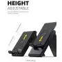 Lamicall Adjustable Cell Phone Stand - Foldable Portable Holder Cradle for Desk, Desktop Charging Dock Compatible with Phone 12 Mini 11 Pro XS Max XR X 8 7 6S Plus Galaxy S10 S9 S8 Smartphones Black