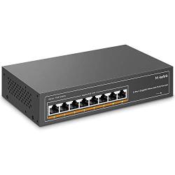 MokerLink 8 Port Gigabit PoE Switch, 8 PoE+ Ports 1000Mbps, 802.3af/at 120W, Metal Fanless Unmanaged Plug and Play