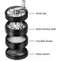 Hand Spice Herb Grinder Unbreakable Aluminum Grinder for Herb and Spice Lightweight for Easy Storage and Carrying 4 Parts (black)