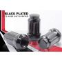Wheel Accessories Parts Set of 20 1.38in Long Car Small Diameter Lug Nut Closed End Bulge Acorn 6 Spline with Key (1/2 UNF, Black)